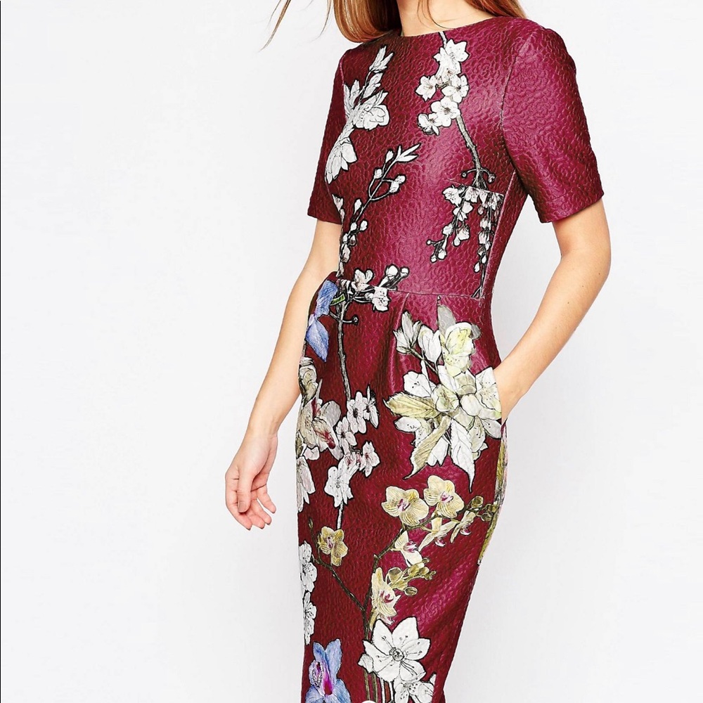 Asos floral wiggle dress size 4